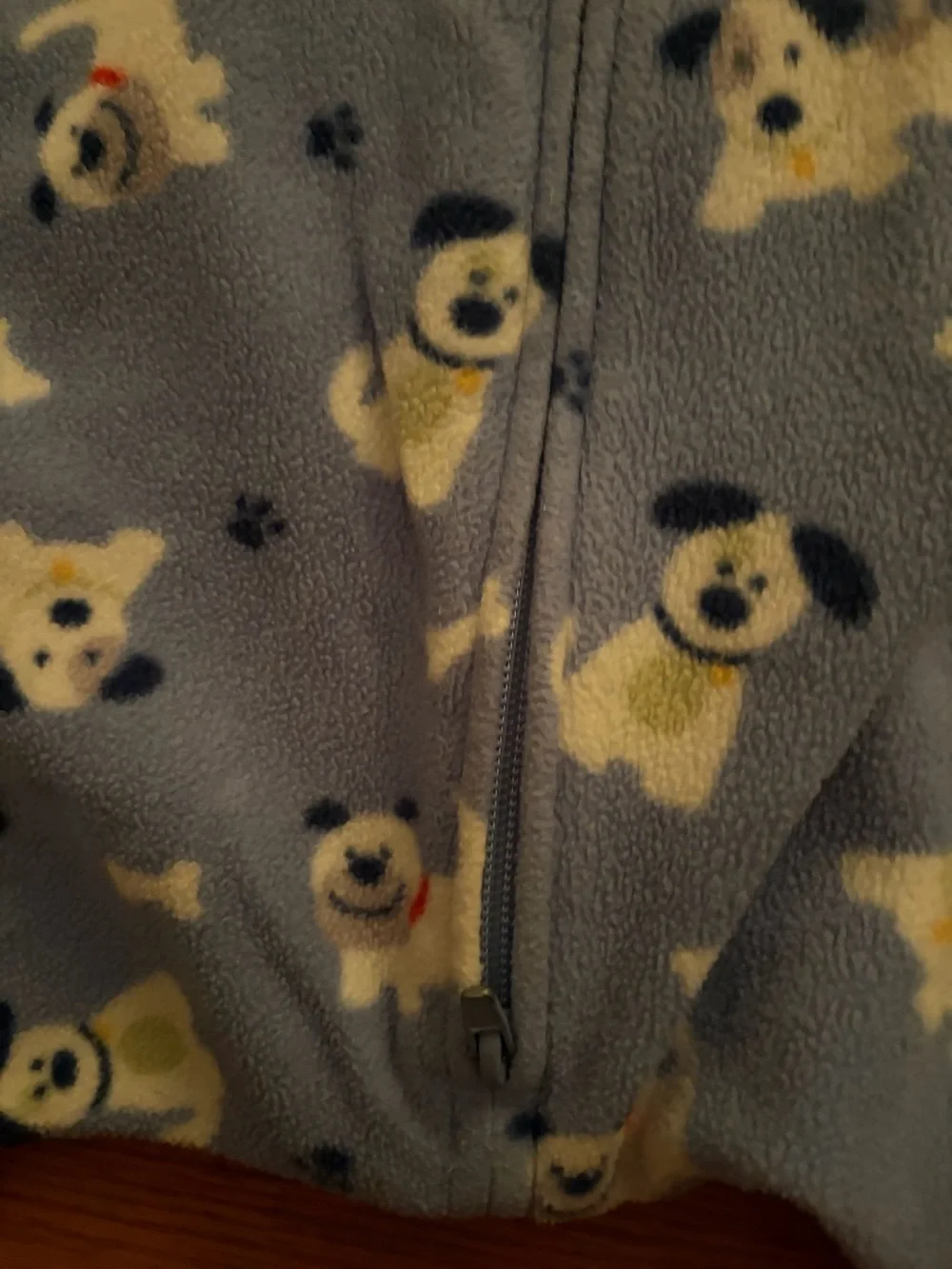HALO Early Walker SleepSack in a blue puppy/dog fleece pattern
